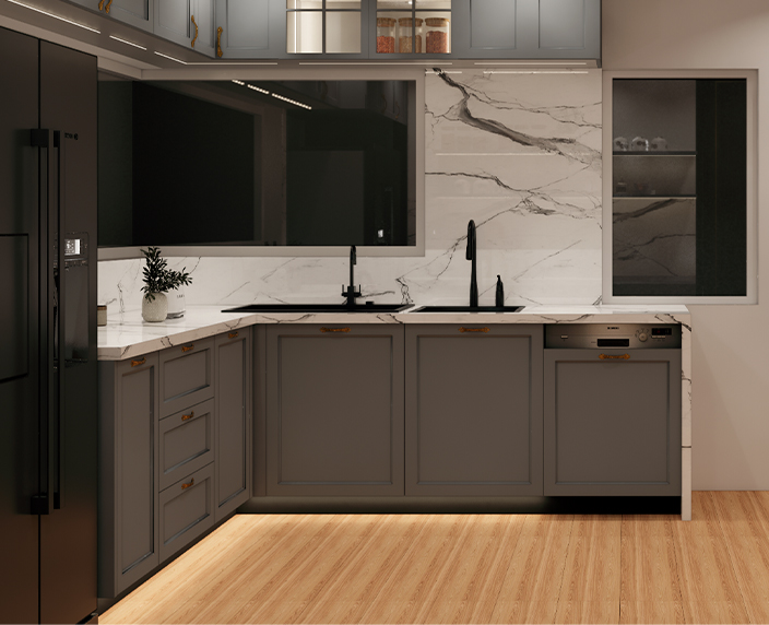 Urban Industrial — Stainless Steel modular kitchen project by Jumbo SS Kitchens