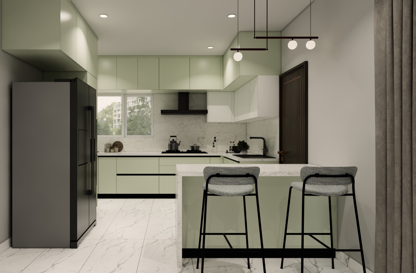 Farmhouse Chic — Stainless Steel modular kitchen project by Jumbo SS Kitchens